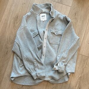 Aerie Gray Waffle Knit Sweater